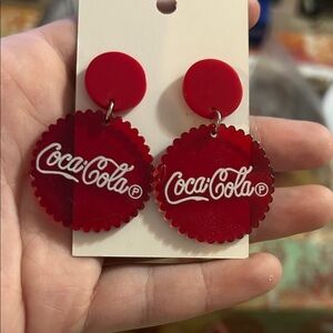 Coca Cola bottle cap earrings